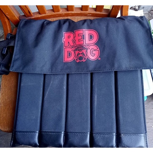 Red Dog Beer Black Folding Bleacher Cushion Stadium Seat with Shoulder Strap USA - Picture 11 of 11